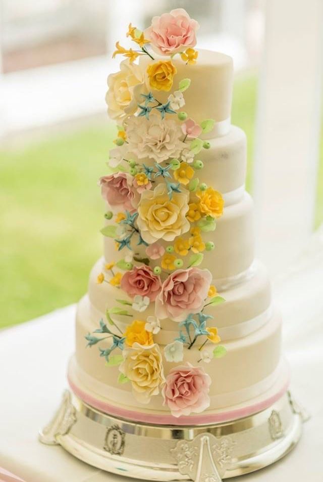 SLT Bakery 5 tier floral wedding