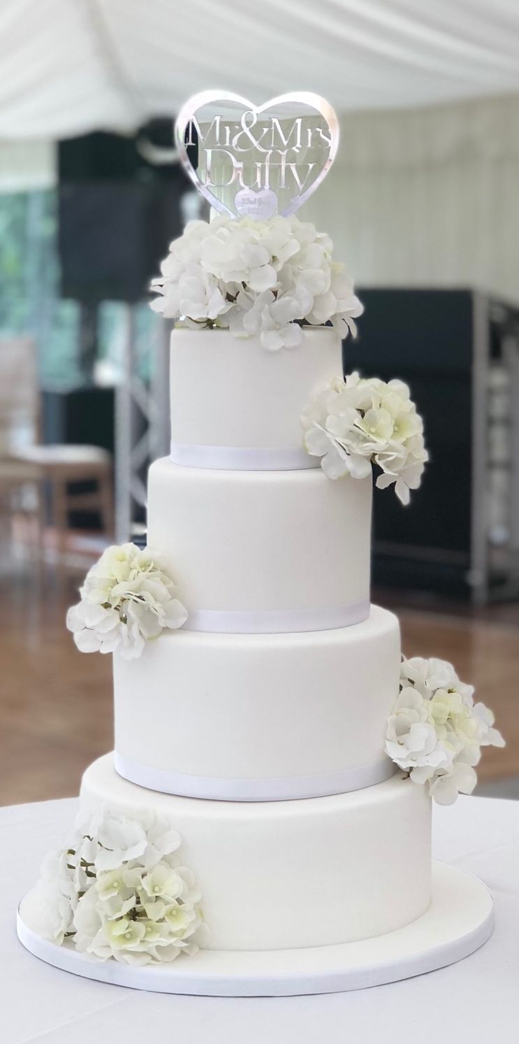 SLT Bakery white wedding cake